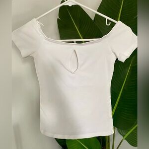 Express White Off-Shoulder Top